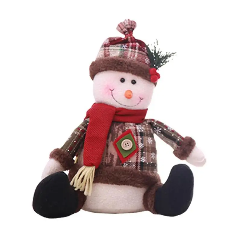 Snowman Новогодние куклы игрушка Санта Клаус Снеговик Лось украшения для дома подарок - Цвет: Snowman
