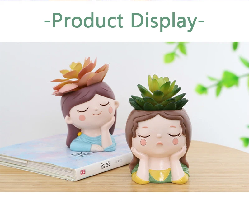 Cute Human Face Vase Succulent Planter Resin Vase Cartoon Character Decorative Head Face Flower Pot Indoor Desktop Ornaments