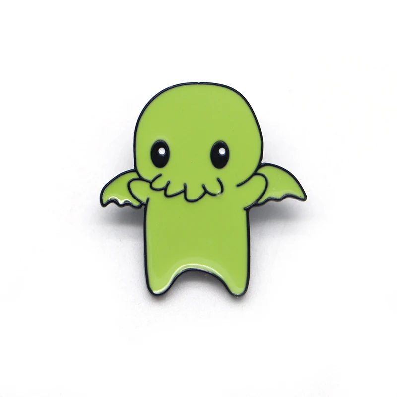 Женская эмалированная брошь Cthulhu зеленая в виде монстра значок с отворотом