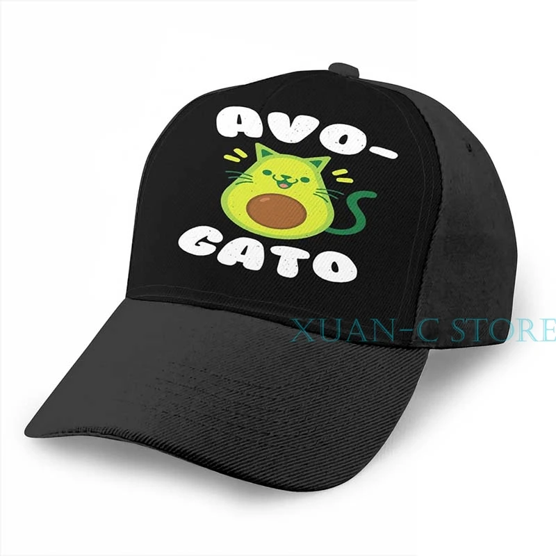 Баскетбольная Кепка AvoGato-Avocado-Cinco De Mayo, мужская и женская модная черная шляпа унисекс с принтом - Цвет: Black