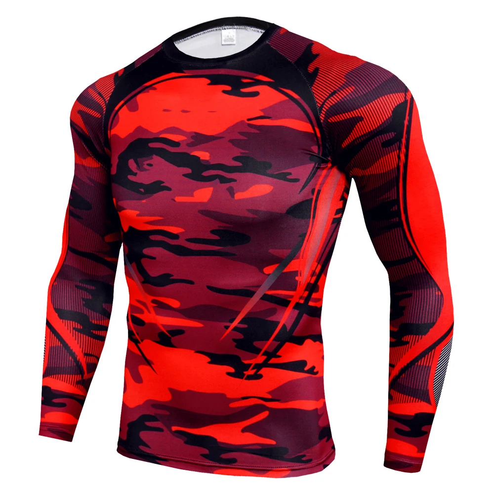 Mens Compression Sets Tshirt Men Bodybuilding Tracksuit Elastic Gyms T Shirt Long Sleeve Tops Fitness Workout Tight Shirts Men