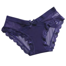 Womail, женские трусики, нижнее белье, прозрачные кружевные сексуальные трусики для женщин, цельное бесшовное кружевное белье, интимное нижнее белье с бантом