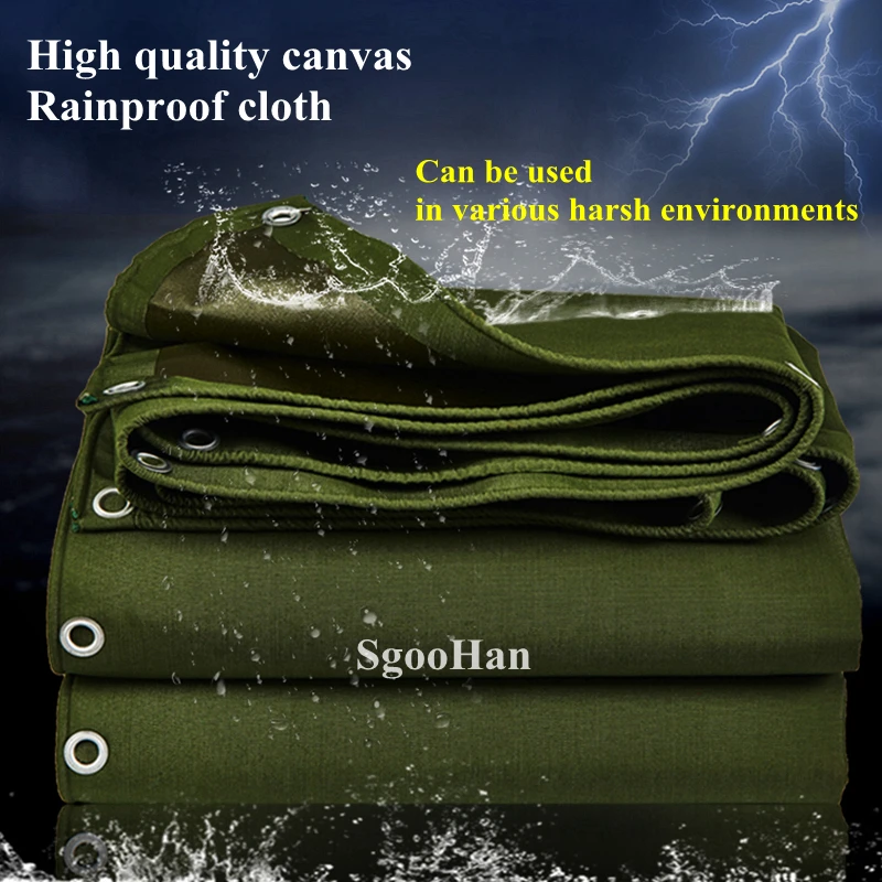 

Green Canvas Truck Canopys PVC Coated Banner Tarpaulin Outdoor Awning Rainproof Cloth Pet House Shading Waterproof Oxford Cloth