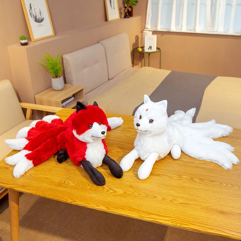 Реалистичные игрушки Kitsune с девятью хвостами мягкие животные креативные подарки