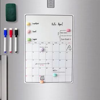 

A3 Magnetic White Board Weekly Monthly Planner Whiteboard Fridge Magnet Flexible Daily Board Chalkboard Calendar Sticker