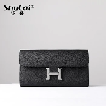 

Fashion Genuine Leather Women Wallet Female Cell Phone Pocket Women Purses Long Wallet Lady Coin Purse High Quality Card Holder