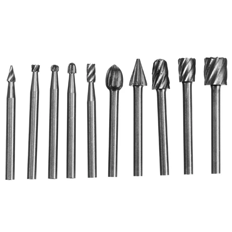 10Pcs 3mm HSS   帱 Ʈ Dremel ʰ ͸ Burrs  Ʈ   ݼ Ʈ  и Ŀ
