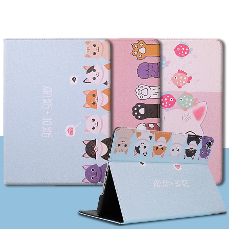 Cartoon Case For Ipad 1 2 3 4 Mini 5 2019 Covers Flip Cat Case Fundas