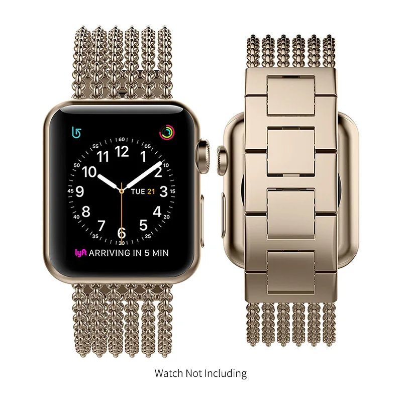Женский браслет ALPQ из нержавеющей стали с петлей для часов Apple Watch 38 мм 40 мм 42 мм 44 мм модный браслет для iwatch 4 3 2 1