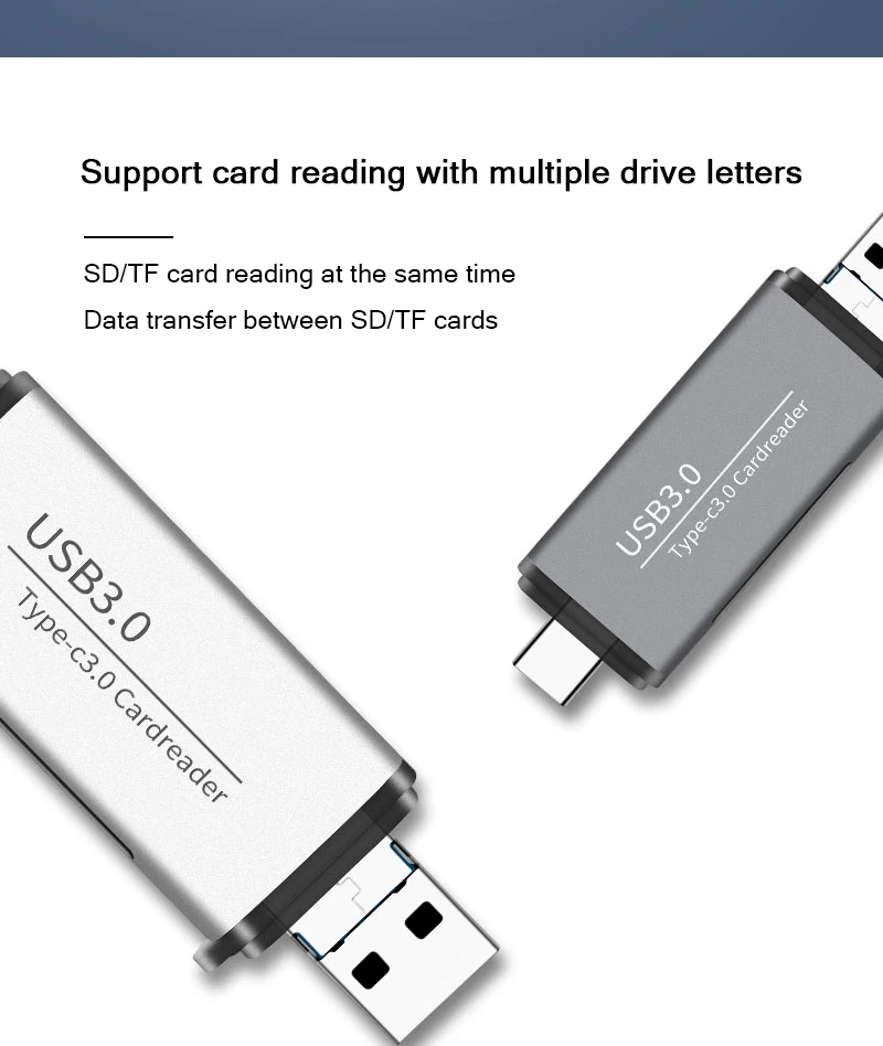 Алюминиевый сплав USB 3,0 SD TF кард-ридер тип-c Micro USB карта передачи данных адаптер для USB c Android телефон компьютер