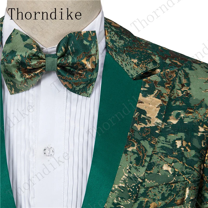 Thorndike/Мужские костюмы с брюками, итальянский смокинг с заостренными лацканами, зеленый камуфляж, официальные свадебные/Выпускные/вечерние костюмы, лучший мужской блейзер