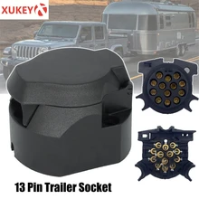Прочный 12V 13 Pin евро розетка трейлера 13-полюсным сцепное устройство буксировочный трос гнездо жилых автомобильных прицепах проводка электрического соединителя, автомобильные аксессуары Прочный 12V 13 Pin евро розетка трейлера 13-полюсным сцепное устройство буксировочный трос гнездо жилых автомобильных прицепах проводка электрического соединителя, автомобильные аксессуары