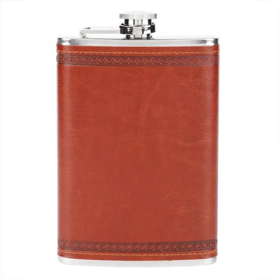 Portable Stainless Steel U-shaped PU Leather Alcohol Whiskey Hip Flask Bottle Flask Bottle