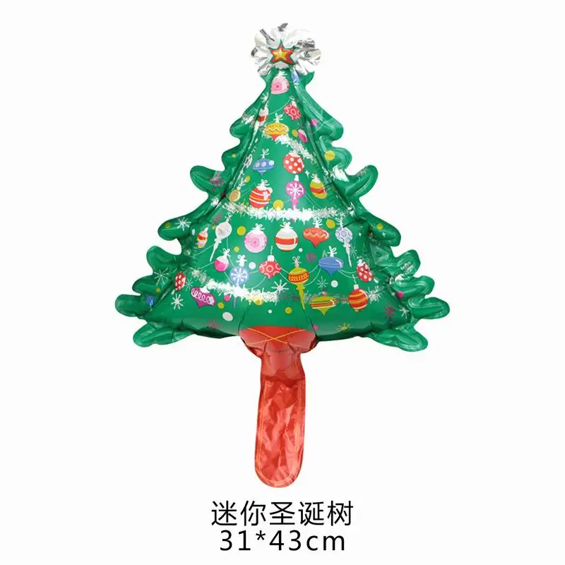 10pcs Mini Christmas Foil Air Balloons Bells Snowman Santa Claus Christmas Tree Decoration Party Supplies Globos Xmas Ornament
