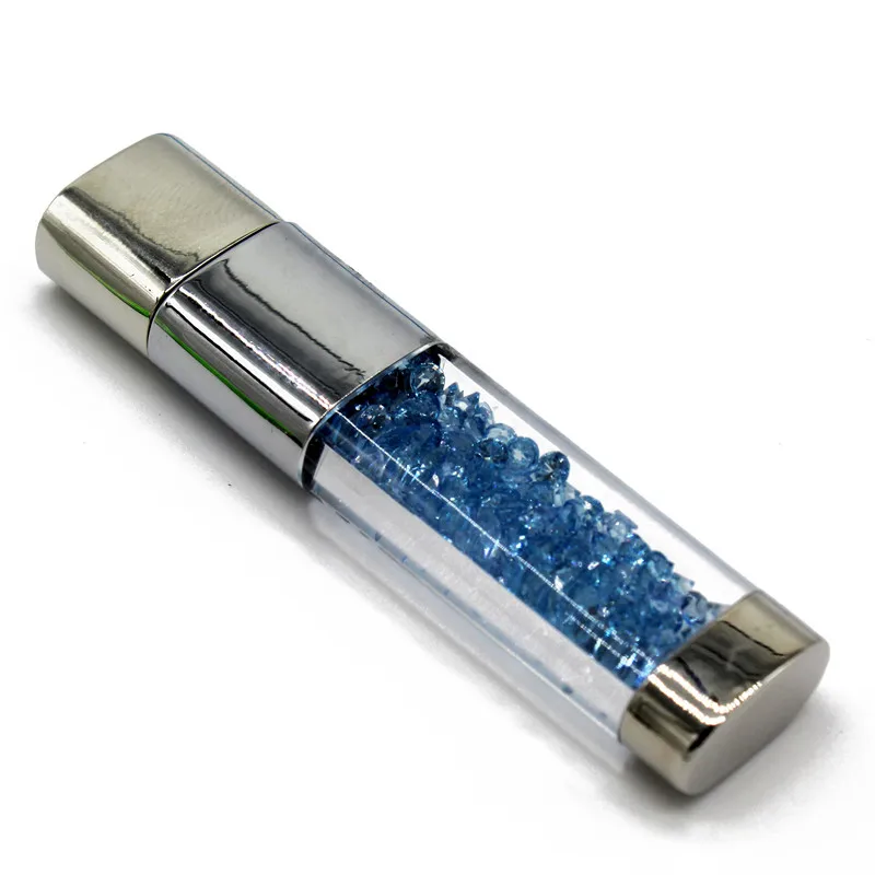 BiNFUL, новинка, Кристальные элементы, usb флеш-накопители, USB 2,0, флеш-накопитель, u-диск, флешка, 4 ГБ, 16 ГБ, 32 ГБ, 64 ГБ, рождественский подарок - Цвет: Light blue