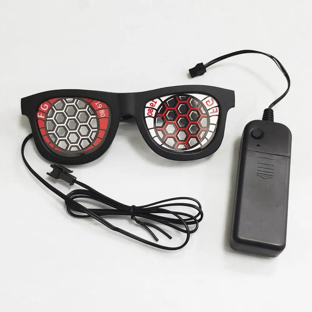 6A4 GB02 LED Glowing Glasses Masks DIY Glass Halloween Santa Claus Xmas Christmas Birthday Gifts Festival Party Supplies Home Decors - Цвет: 6A4