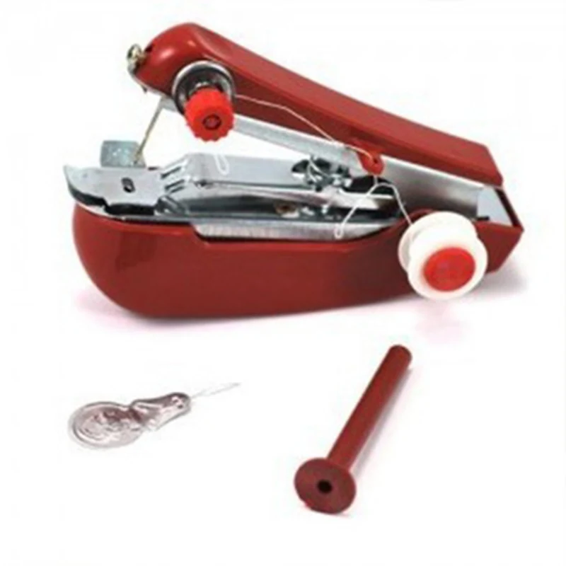 

Mini Sewing Machine Portable Manual Stitch Fabric Handy Needlework Tool DIY LHB99