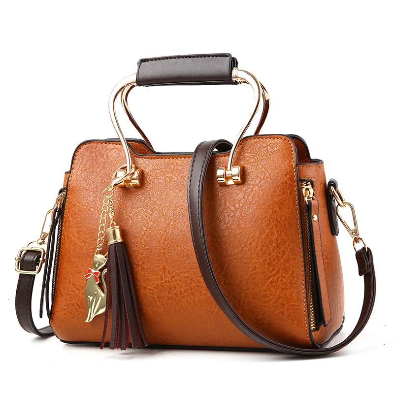 Женская сумка с кисточками, повседневные сумки, женские сумки, высокое качество, известный бренд, женские сумки через плечо, женские сумки через плечо, Bolso Mujer - Цвет: Brown