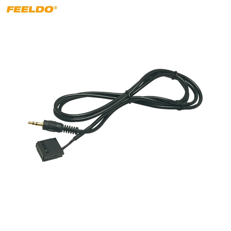 

FEELDO Car 3.5mm Male 12Pin Aux Line Audio MP3 AUX-in Adapter For Ford Fiesta/Focus/Mondeo Audio In-put AUX Connector Cable