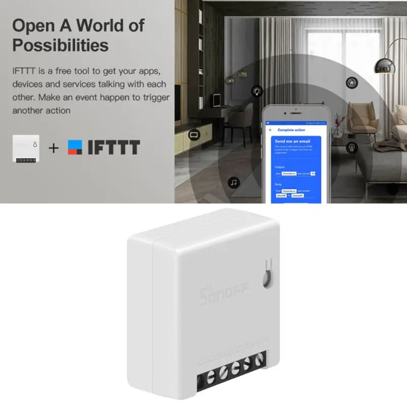 Для Sonoff Мини DIY умный переключатель маленький WiFi переключатель для Alexa Google домашний пульт дистанционного управления аварийная система X3UB