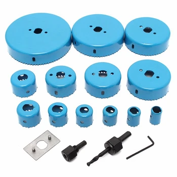 

Blue Hole Saw Cutting Set Kit Tool 19-127 Mm Wood Metal Alloys Carbon Steel Cutting Circular Saw Blade With Case