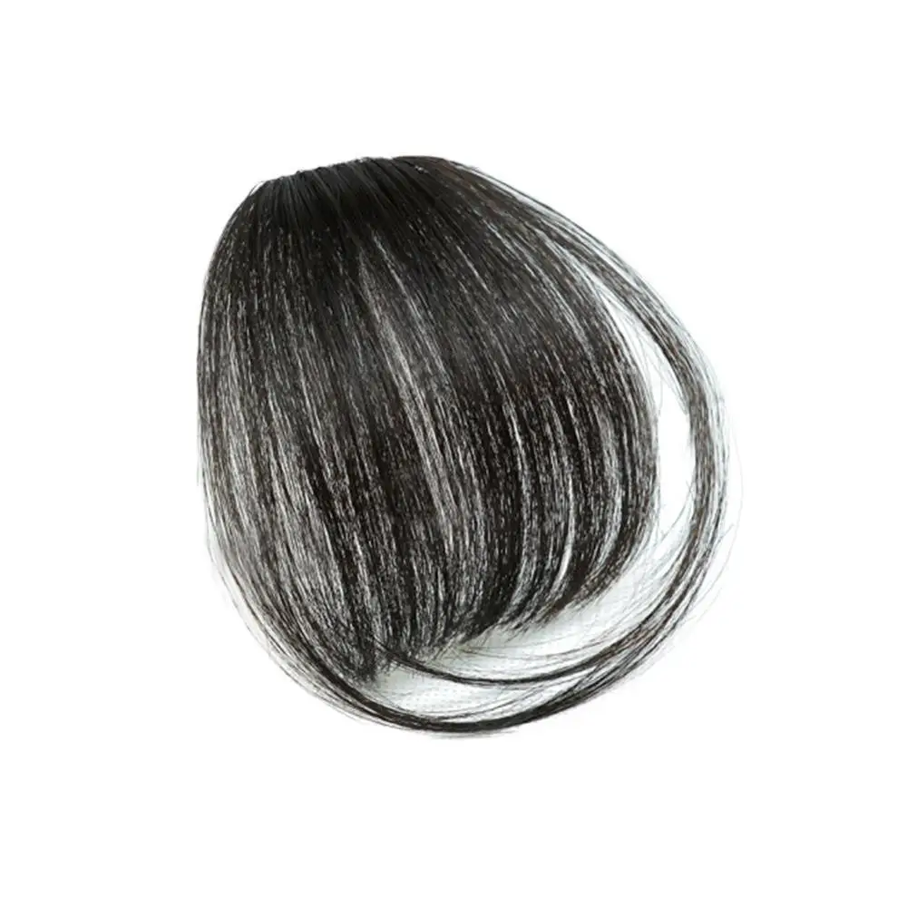 Тонкие аккуратные воздушные челки Remy человеческие волосы для наращивания на заколках с бахромой - Цвет: A