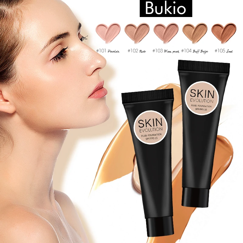 

Bukio 2019 Professional Concealing Makeup Foundation Matte Base Liquid Cosmetics Natural Waterproof Sweatproof Control Oil