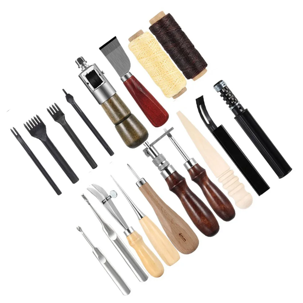 18 шт. DIY Швейные стамески для шитья кромки ручной работы кожаный набор инструментов