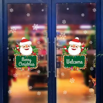 

Removable Creative Wall Stickers Christmas Restaurant Mall Decoration Snow Glass Wall Decor Window Stickers New
