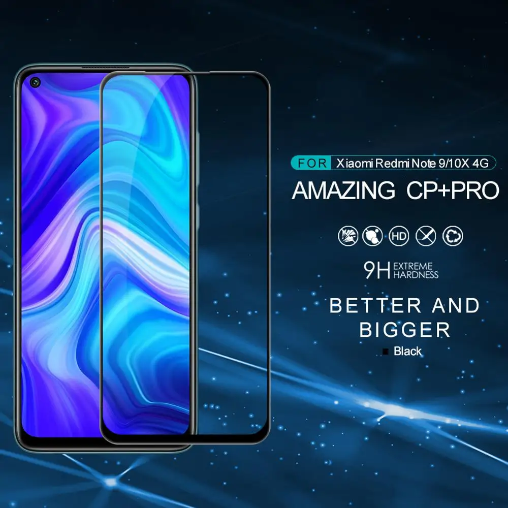 for Xiaomi Redmi Note 9/10X 4G Screen Protector XD CP+MAX CP+PRO Full coverage tempered glass NILLKIN