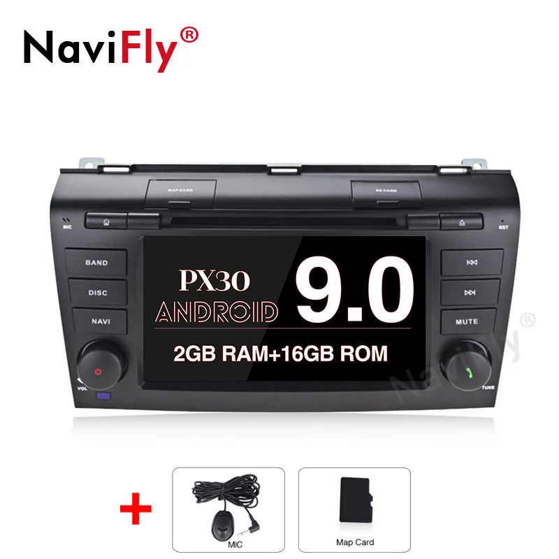 NaviFly Android 9,0 автомобильный мультимедийный плеер gps навигация для Mazda 3 мазда3 2003-2009 Автомобильный Радио DVD стерео HD 8 Core 4+ 64G AM FM - Цвет: 9.0 4 core 2 16G