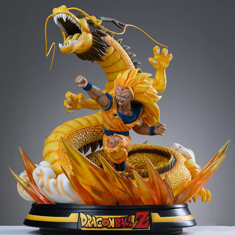 Dragon Ball Super Saiyan 3 Son Goku Battle Form Statue Resin Standing Posture Decoration Collection Action Figure Toys | Игрушки и хобби