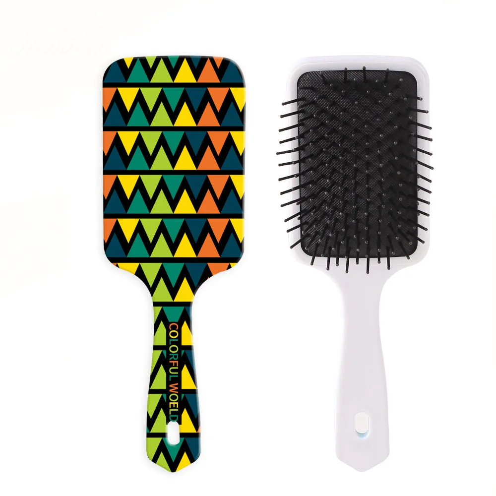 1PC Color Pattern Comb Professional Healthy Paddle Cushion Hair Loss Massage Brush Hairbrush Comb Scalp Hair Care Healthy Comb dragon and phoenix brass town ruler calligraphy paperweight study solid pressure strip brush paper pattern custom