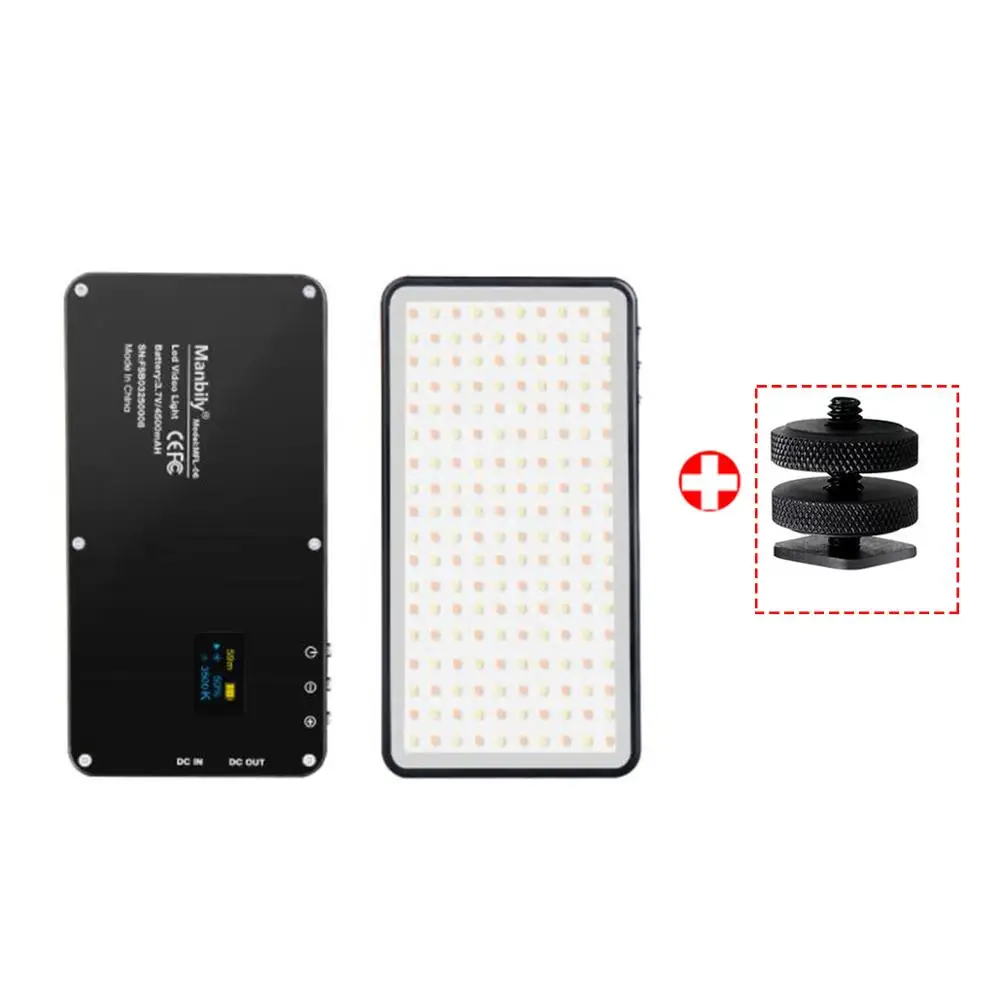 MFL-06 Black Manbily MFL-06 Vlog фотографический светильник ing 180 светодиодный s 4500mAh Диммируемый светодиодный светильник для видео заполняющий светильник для Nikon sony DSLR камер - Цвет: MFL-06 Black