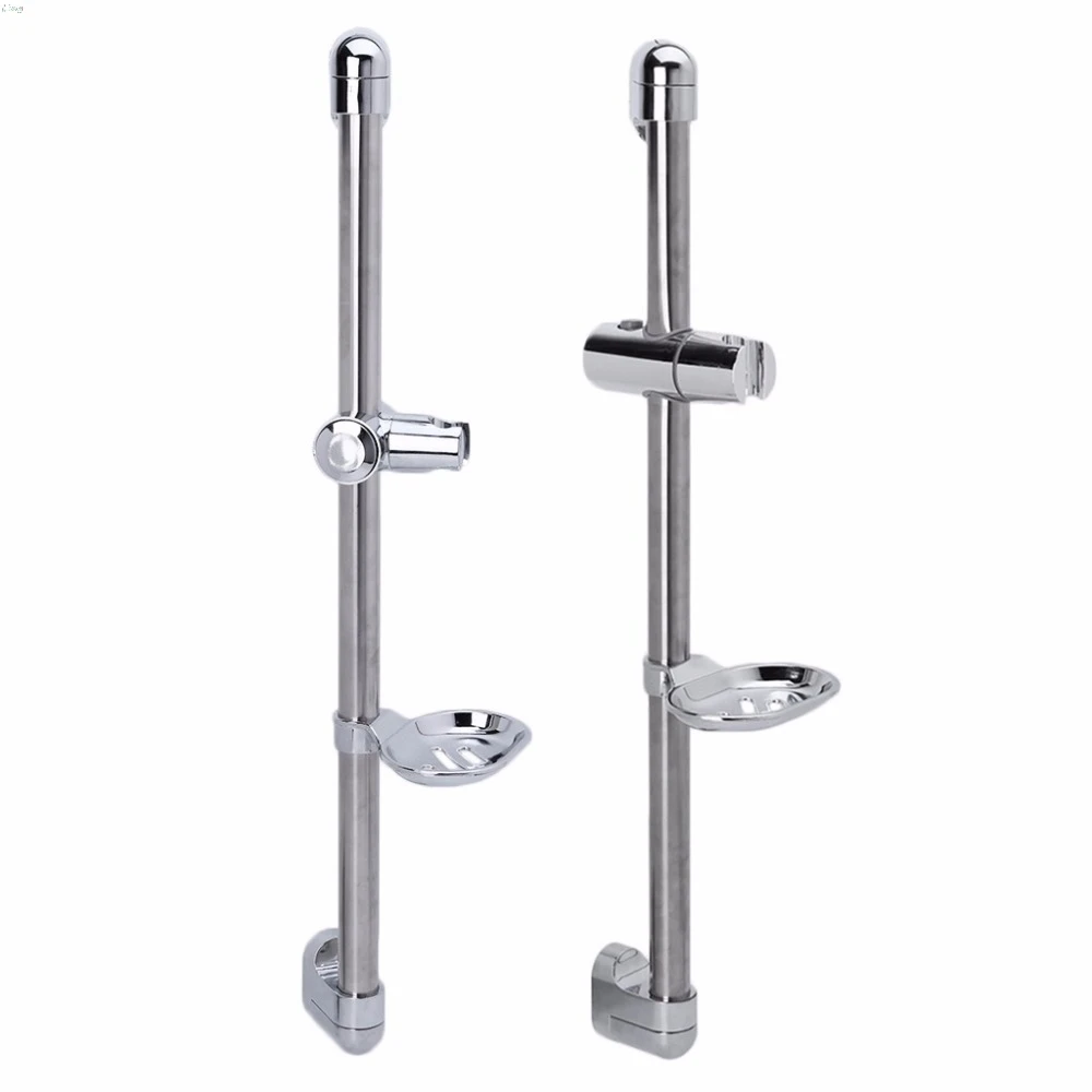 

A Set Shower Rod Soap Dish Lifter Pipe ABS Lifting Frame Adjustable Head Holder L29K