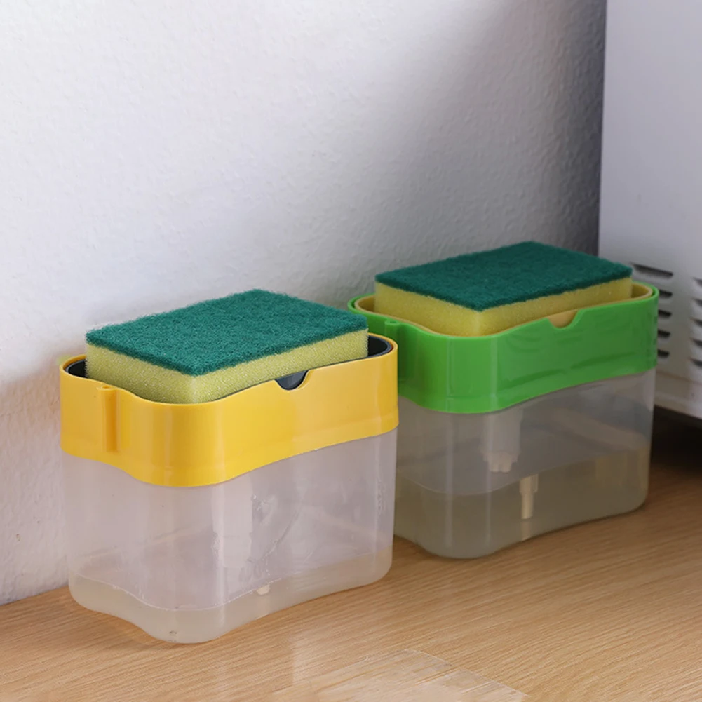 2 в 1 Ручной Пресс Автоматическая жидкое мыло для жидкого мыла 385 мл насос с губка