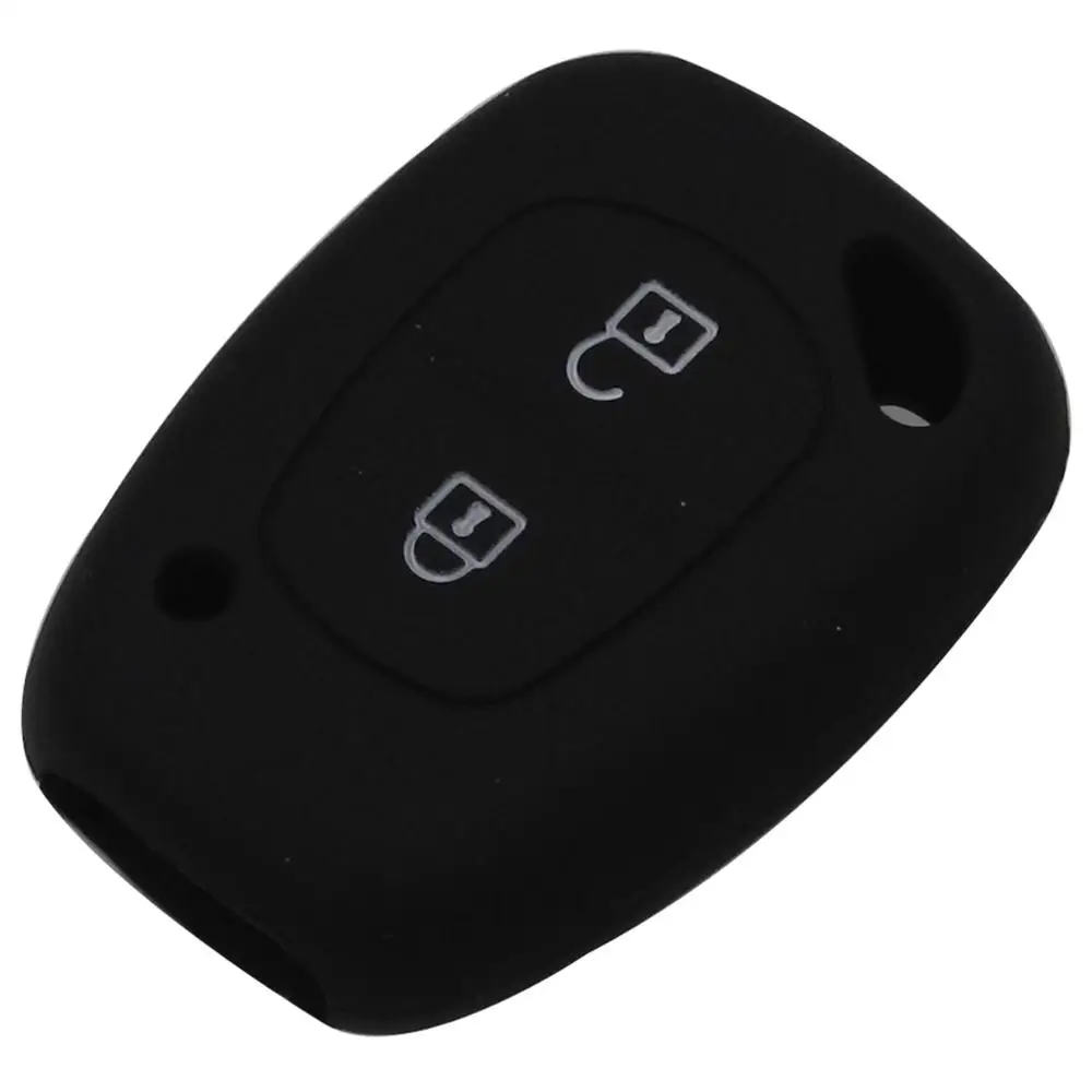 10ps Силиконовый для ключа автомобиля Fob чехол для Renault Kangoo TRAFFORD Master для Opel Vivaro Movano 2 кнопки дистанционного оболочки - Название цвета: black