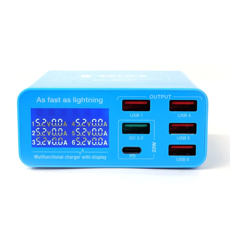

RELIFE 304P USB Plug Multi-interface Charger QC3.0 for Android IPhone Mobile Phone Port LCD USB PD Fast Charging Repair Tool