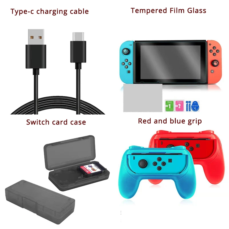 NS switch игра Аксессуары Набор 18 в 1 дорожная сумка для переноски Чехол для экрана зарядный кабель карта чехол сцепление аудио наушники