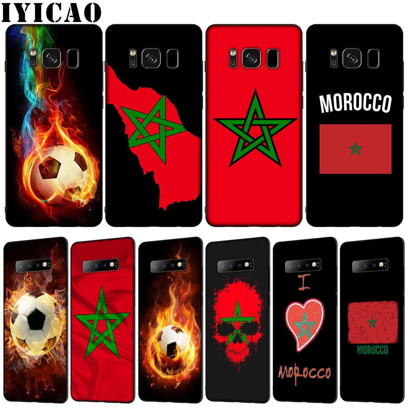 morocco flag soccer football Soft TPU Silicone Phone Case for Samsung Galaxy S20 Ultra S10 Lite S9 S8 Plus S6 S7 Edge S10e |