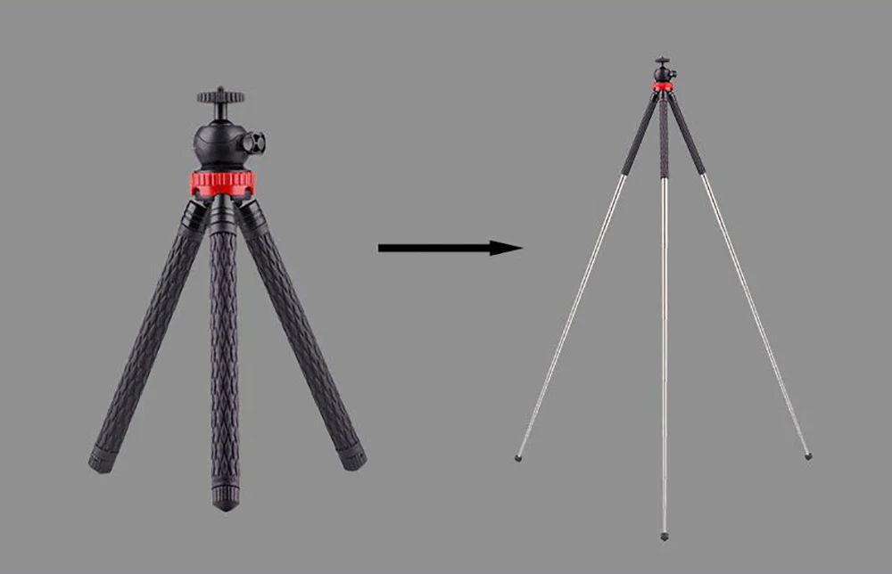 Легкий компактный 41 дюймов туристический Штатив для Камера DSLR из резины и искусственной кожи Нержавеющая сталь 360 градусов держатель с шаровой головкой w/Зажим для телефона
