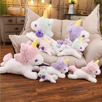 

Fuzzy Fantasy Unicorn Stuffed Animals Plush Toy Unicornio Pendant Fly Horse Soft Doll High Quality Cartoon Gift For Children