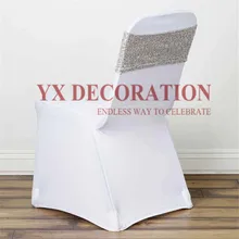 Хорошее качество, повязка на стул с блестками, галстук-бабочка для банкета, свадьбы, спандекс, украшение на стул