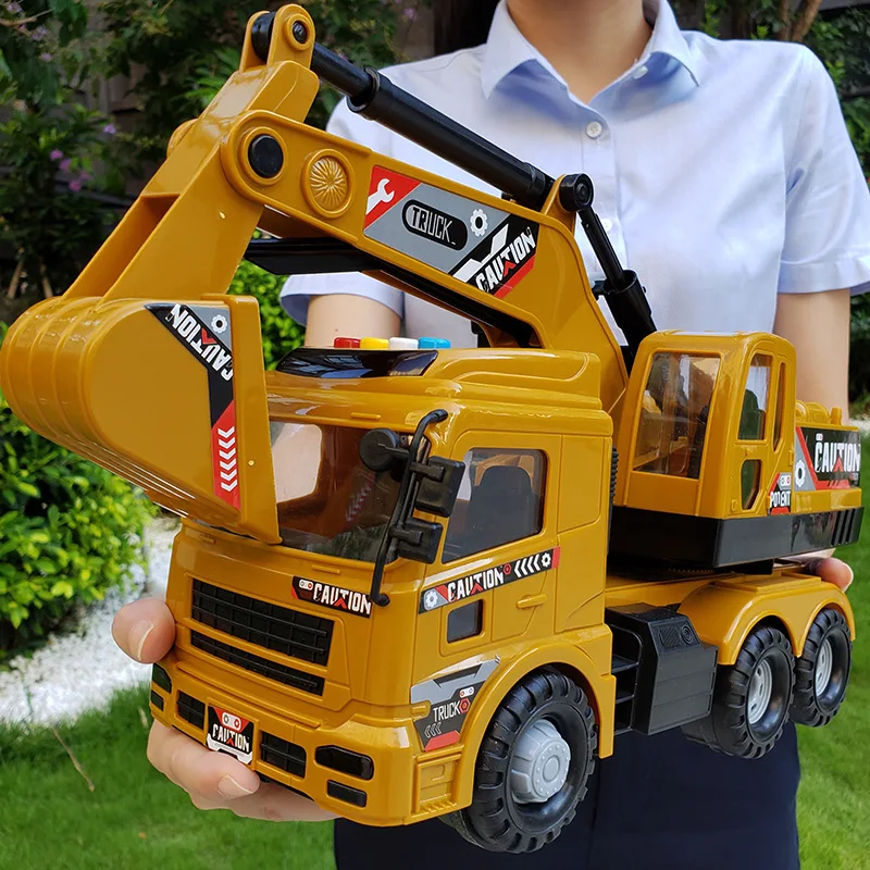 Large engineering vehicle Model Die-cast Car Excavator crane mixer dump truck Model Toy music light for Kids outdoor sand game large size engineering vehicle model plastic excavator crane mixer dump truck cars toy set for kids boys outdoor sand game