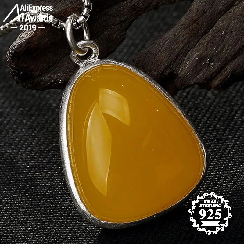 Серебро 925 пробы античные желтые подвески в стиле Israel Artisan Baltic халцедон для
