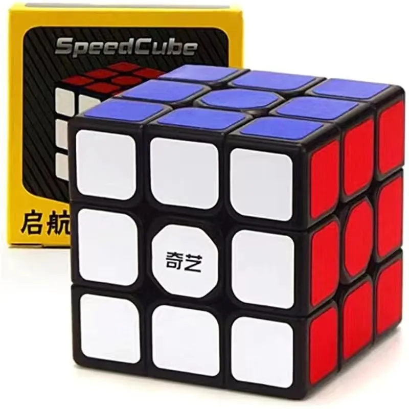 QiYi 3x3 Stickered Black White speed magic cube puzzle toy 3x3x3 Solve Kid adult 
