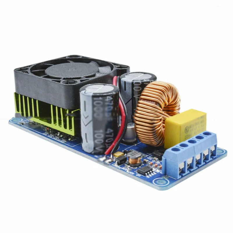 Двойной DC Питание 58 V-70 V IRS2092S 500W подойдет как для повседневной носки, так канальный цифровой усилитель 4 Ом нагрузки HIFI чистый Мощность усилитель+ вентилятор