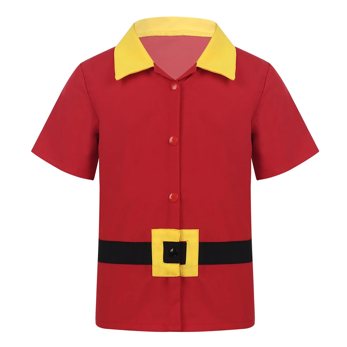 Косплей рубашка для маленьких мальчиков футболка с короткими рукавами и отворотом, закрытие кнопок топы, костюм для косплея на Хеллоуин Вечерние наряды - Цвет: Red