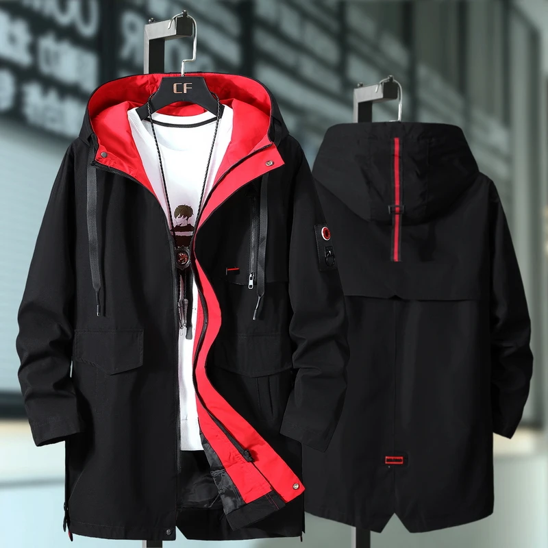 Мужская ветровка 6XL 8XL 10XL 2019 длинное ветрозащитное пальто на молнии | одежда