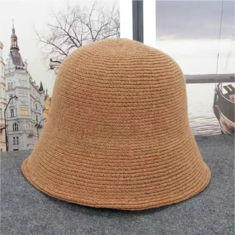 winter bucket hat Winter Solid Color Wool Bucket Hats for Women Autumn Panama Outdoor Warm Bob Fisherman Hat Vintage Knitting Bucket Hat Basin Cap cool bucket hats